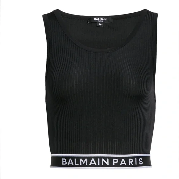 BALMAIN**Black Crop Top***F36 US 4 NWT!!! SOLD OUT!!! - Picture 8 of 9